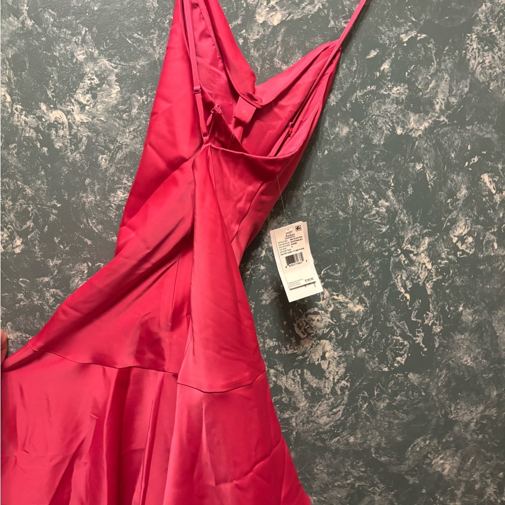 Aidan Mattox Hot Pink Strapless Cowl Slip Dress - Picture 2 of 3